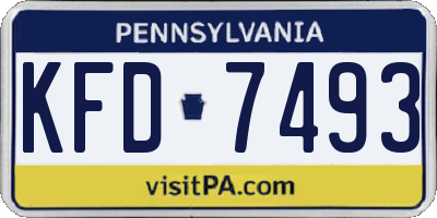 PA license plate KFD7493