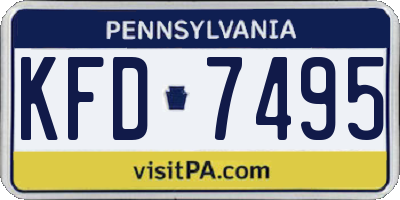 PA license plate KFD7495