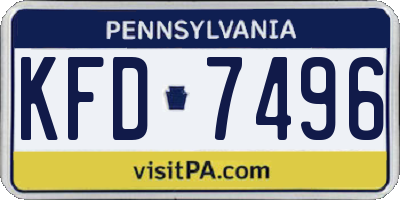 PA license plate KFD7496