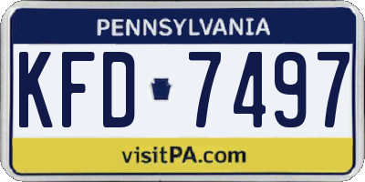 PA license plate KFD7497