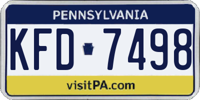 PA license plate KFD7498