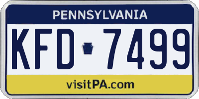 PA license plate KFD7499