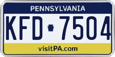 PA license plate KFD7504