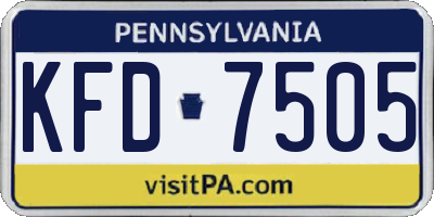 PA license plate KFD7505