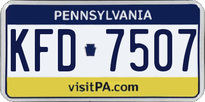 PA license plate KFD7507