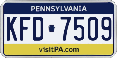 PA license plate KFD7509