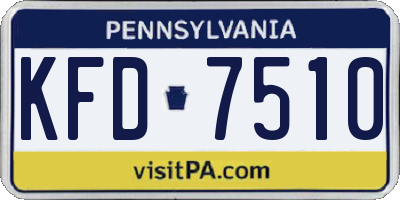 PA license plate KFD7510