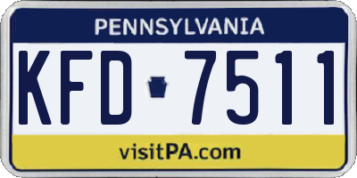 PA license plate KFD7511