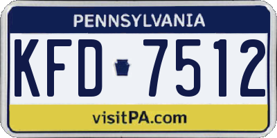 PA license plate KFD7512
