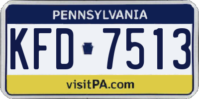 PA license plate KFD7513
