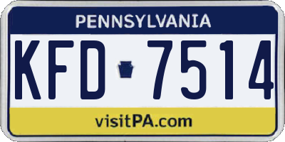 PA license plate KFD7514