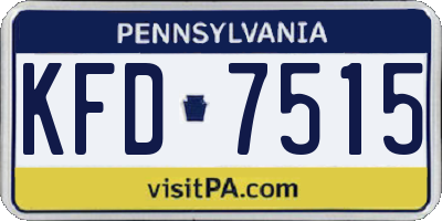 PA license plate KFD7515