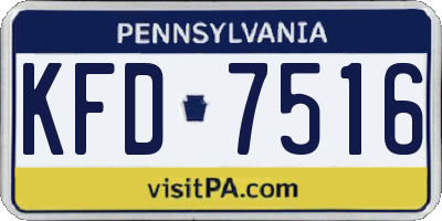 PA license plate KFD7516