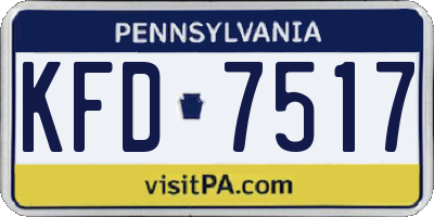 PA license plate KFD7517
