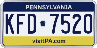 PA license plate KFD7520