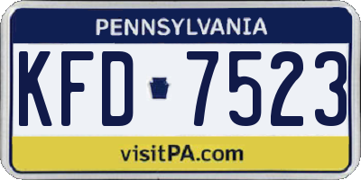 PA license plate KFD7523