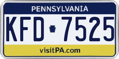 PA license plate KFD7525