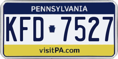 PA license plate KFD7527