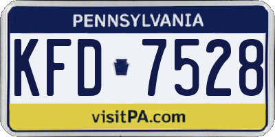 PA license plate KFD7528