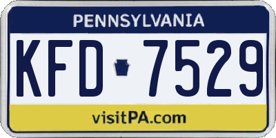 PA license plate KFD7529