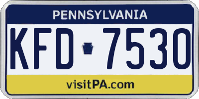 PA license plate KFD7530