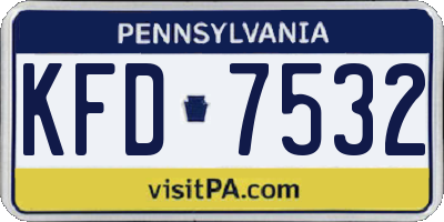 PA license plate KFD7532