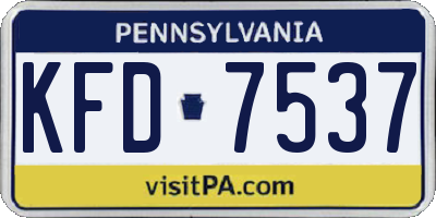 PA license plate KFD7537