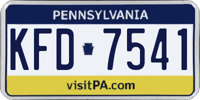 PA license plate KFD7541
