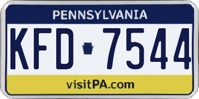 PA license plate KFD7544