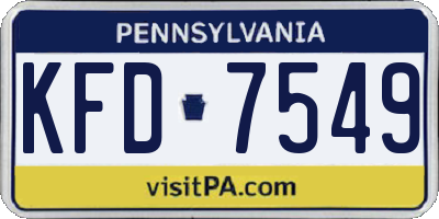 PA license plate KFD7549