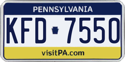PA license plate KFD7550