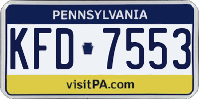PA license plate KFD7553