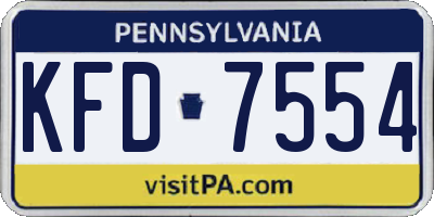 PA license plate KFD7554