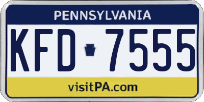 PA license plate KFD7555