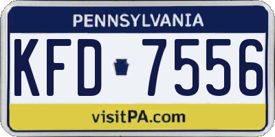 PA license plate KFD7556