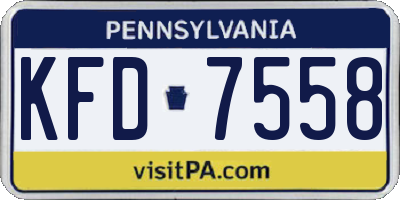 PA license plate KFD7558