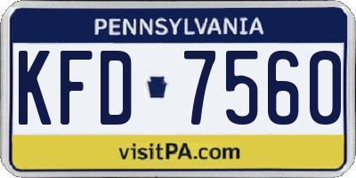 PA license plate KFD7560