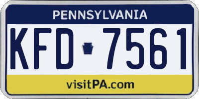 PA license plate KFD7561