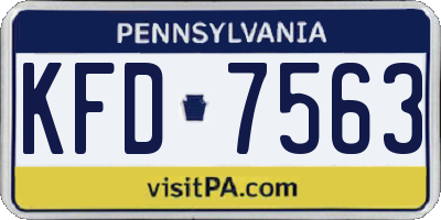PA license plate KFD7563