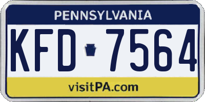 PA license plate KFD7564