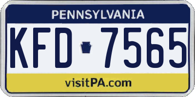 PA license plate KFD7565