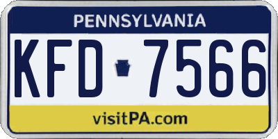 PA license plate KFD7566