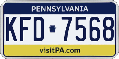 PA license plate KFD7568