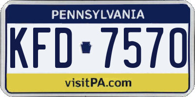 PA license plate KFD7570