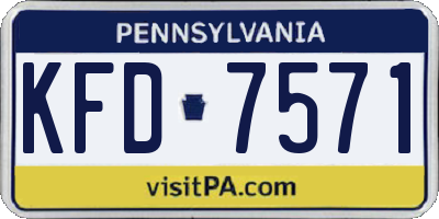 PA license plate KFD7571