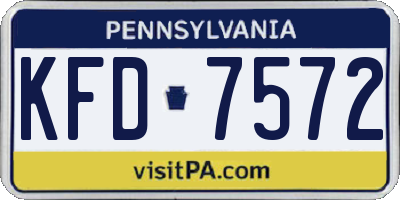 PA license plate KFD7572
