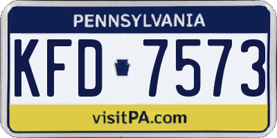 PA license plate KFD7573