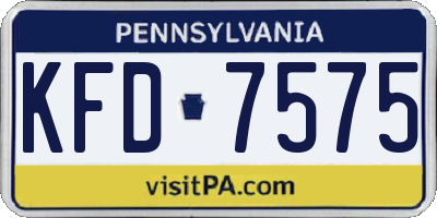 PA license plate KFD7575