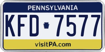 PA license plate KFD7577