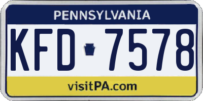 PA license plate KFD7578